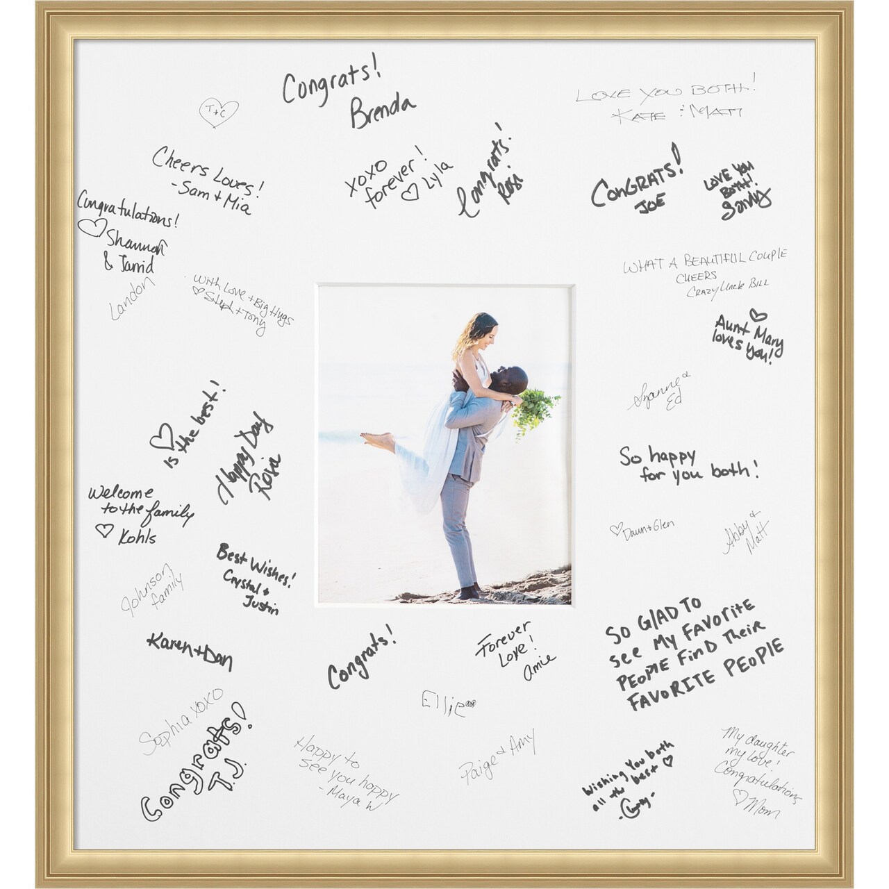 Florence Signature Mat Picture Frame, Photo Frame Wedding Guest Book Alternative, Autograph Picture Mat for Signature Board, Wedding Celebrations Graduations Support Encouragement or Retirement